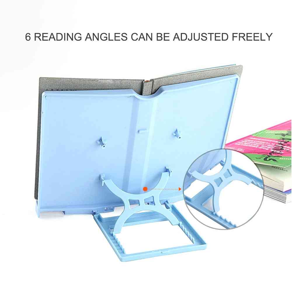 6-angles, Book Document Holder, Foldable Bookstand, Hands-free, Desk Reading For Textbook, Tablet
