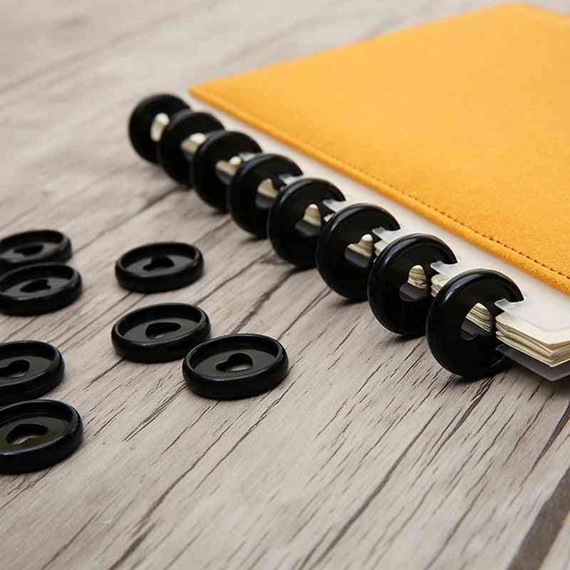 Fibbia ad anelli per raccoglitore ad anelli in plastica per notebook da 24 mm da 100 pezzi, fibbia a disco in plastica pieghevole a 360 gradi