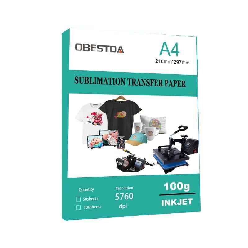 A4 Sublimation Heat Transfer Paper For Polyester, Cotton T-shirt Cushion, Fabrics Cloths