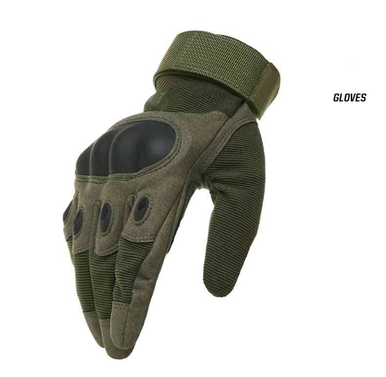 Wear Military Tactical Army Sports Outdoor Shooting Combat Carbon Hard Knuckle Full Finger Gloves