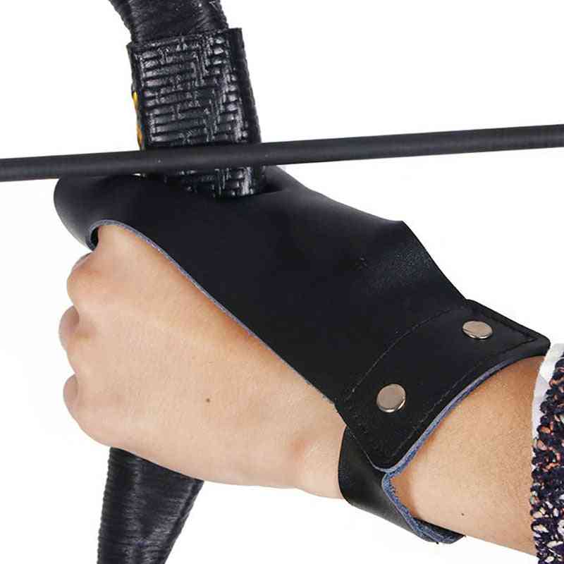 Shooting Protective Two Fingers Hand Archery Arrow Bow Leather Hunting Accessories