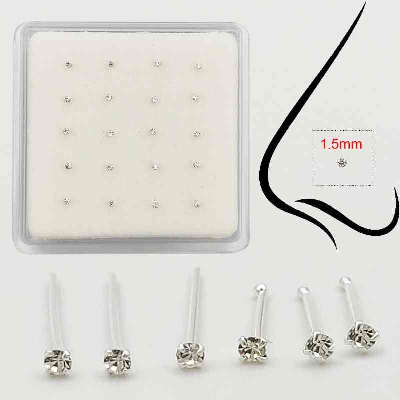 Sterling Silver Nose Stud, Tiny Pin Piercing Jewelry