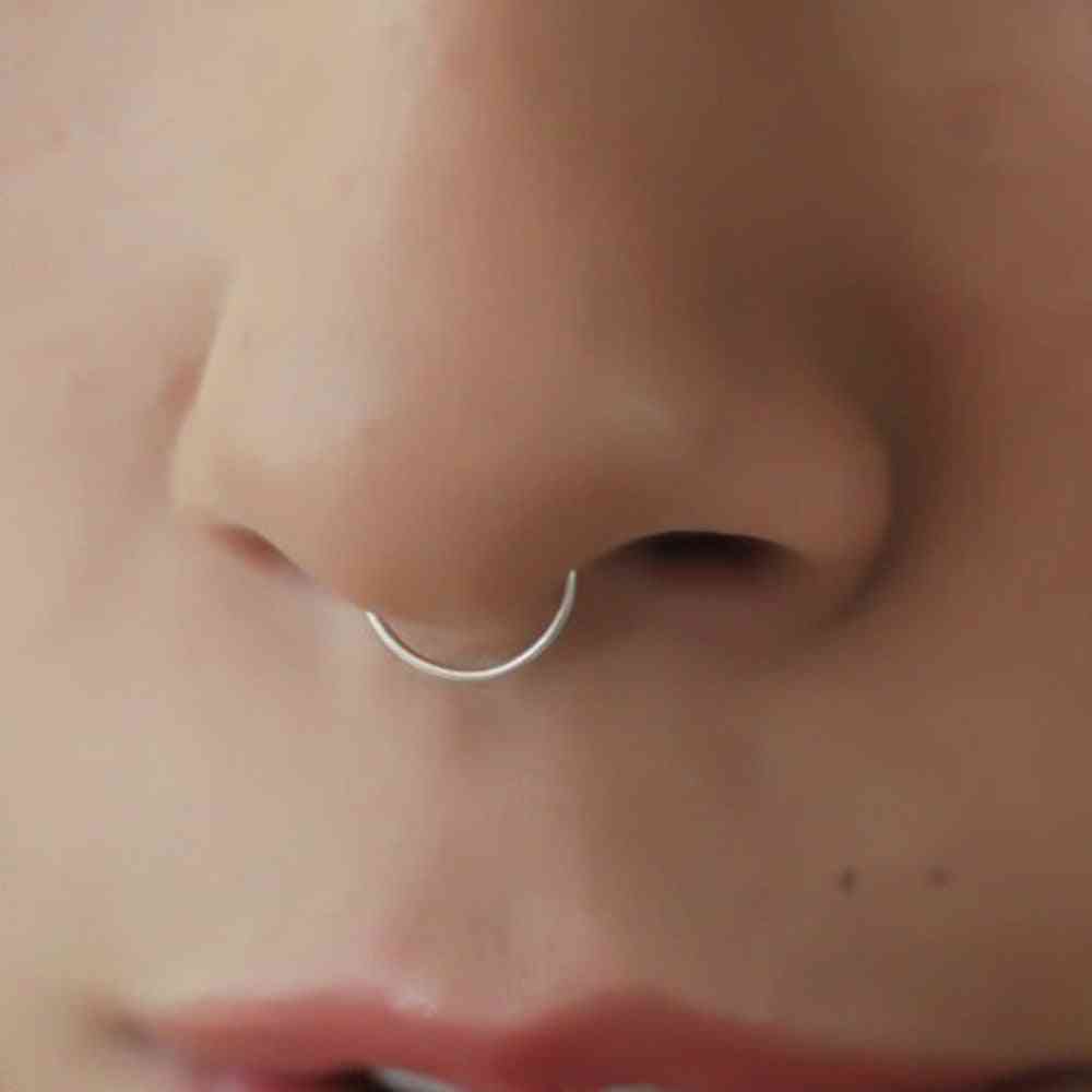 Titanio medico, clip del setto su anelli al naso finti piercing da donna