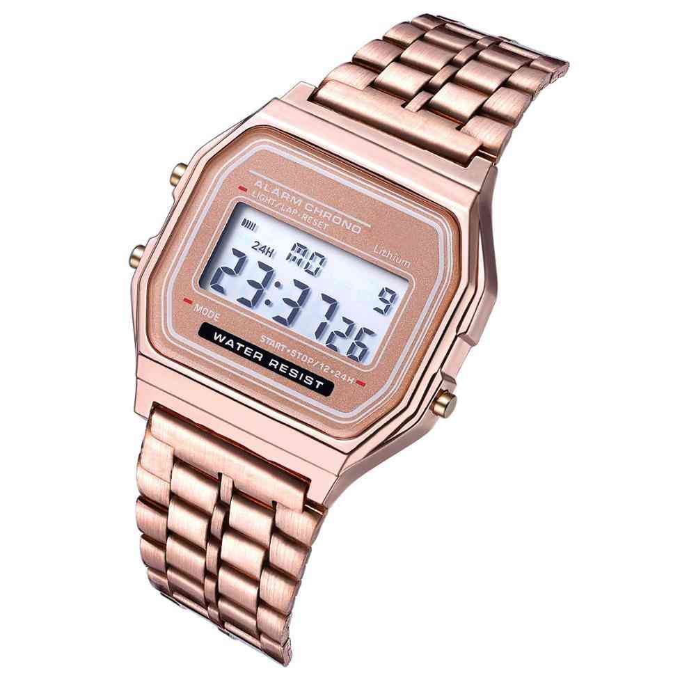 Digital, Ultra-thin Steel, Led Electronic Wrist Watch