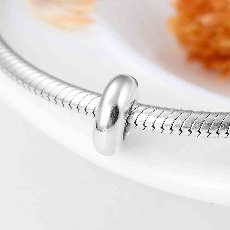 Sterling ezüst sima kerek dugós gyöngy ékszerekhez eredeti karkötők készítéséhez