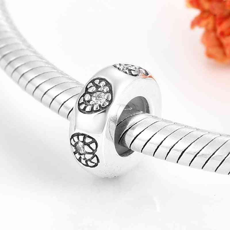 Perles rondes lisses en argent sterling pour la fabrication de bijoux bracelets originaux