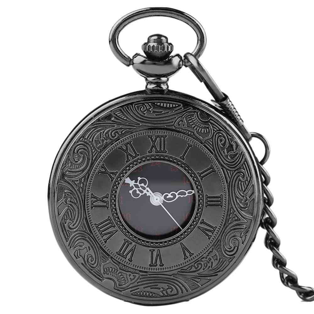 джобен часовник с римски цифри в античен стил
