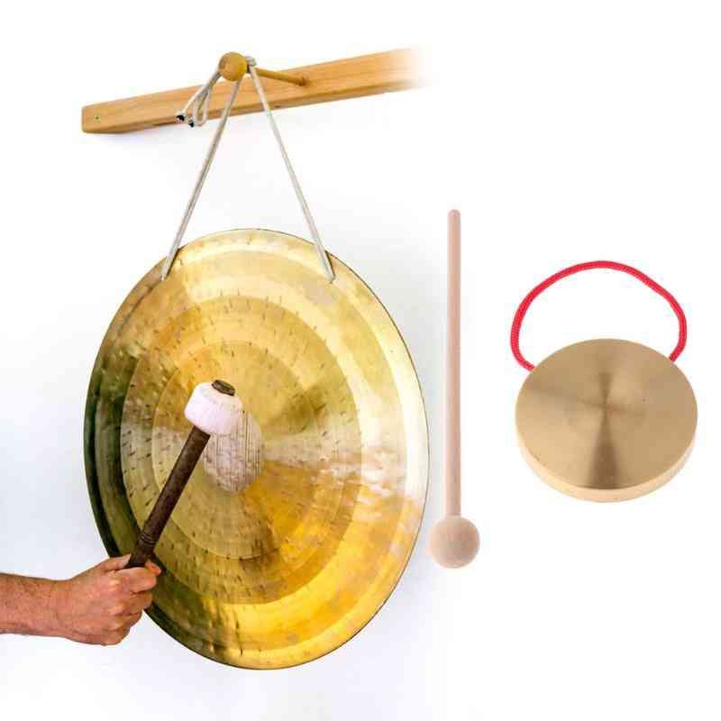Ručné medené činely gong s drevenou palicou