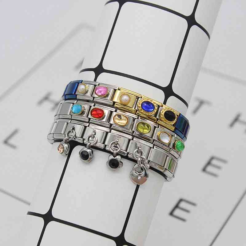 Original Daisy Rhinestone High-end Charm Fit Bracelet Stainless Steel Jewelry Making