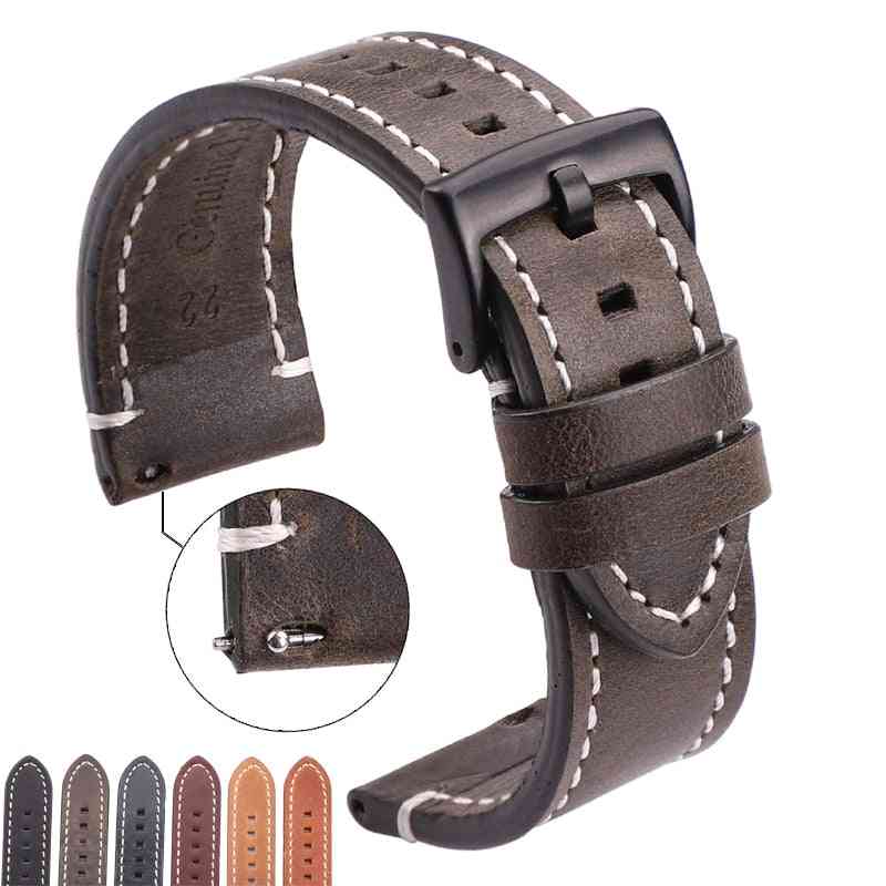 Vintage Genuine Leather Watchbands Belt, Women, Men Cowhide Strap, Watch Accessories
