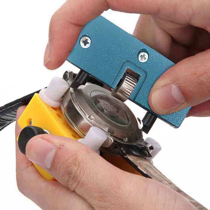 Outil de boîtier arrière d'ouvre-montre réglable, clé de presse / plus proche / démontable outils de réparation de batterie de montre