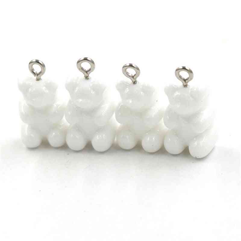Bear Resin Charms Cute Animal Earrings Keychain Necklace Pendants