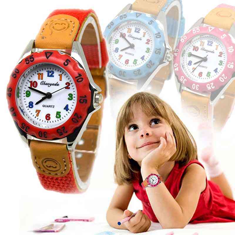 Cute & Quartz Watch,'s Fabric Strap Student Time Clock