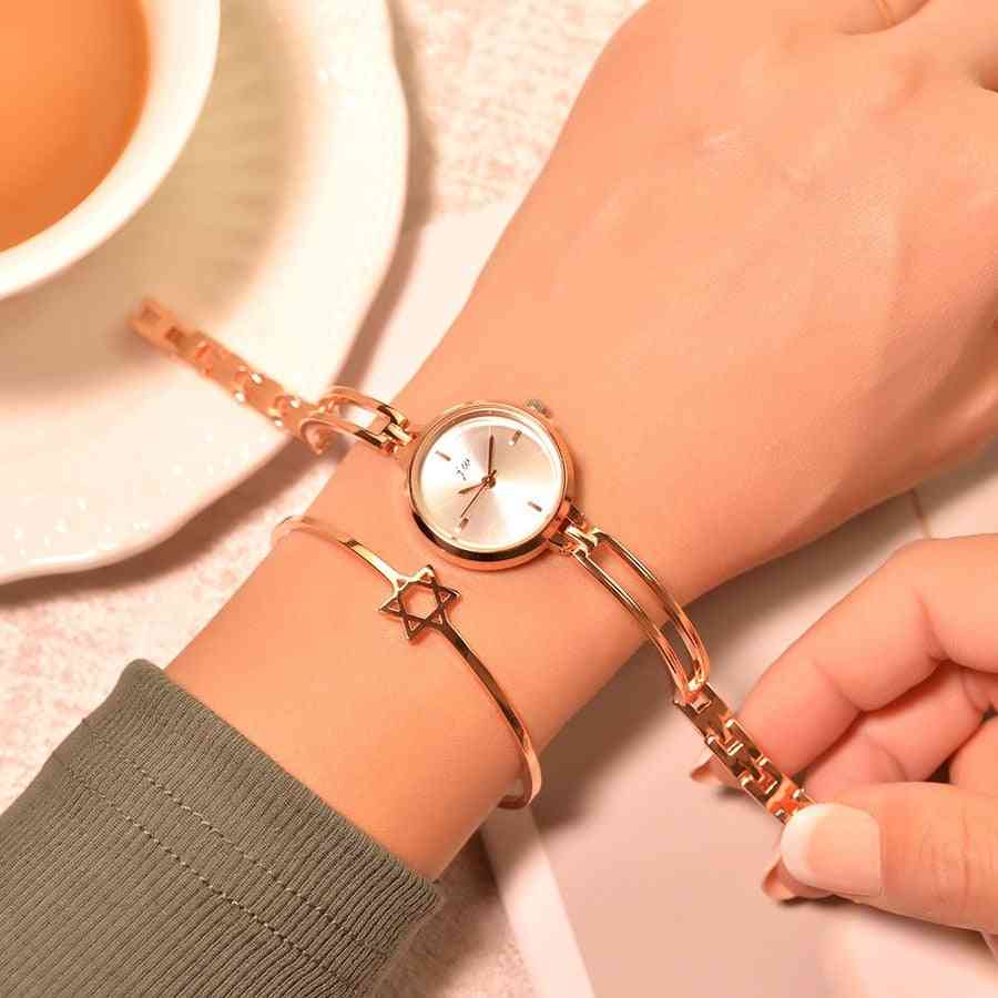 Montres-bracelets pour femmes, montres-bracelets à quartz en acier inoxydable