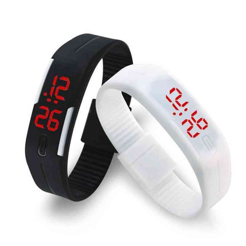 Rubber Strap, Led Digital Display Sports Wristwatch