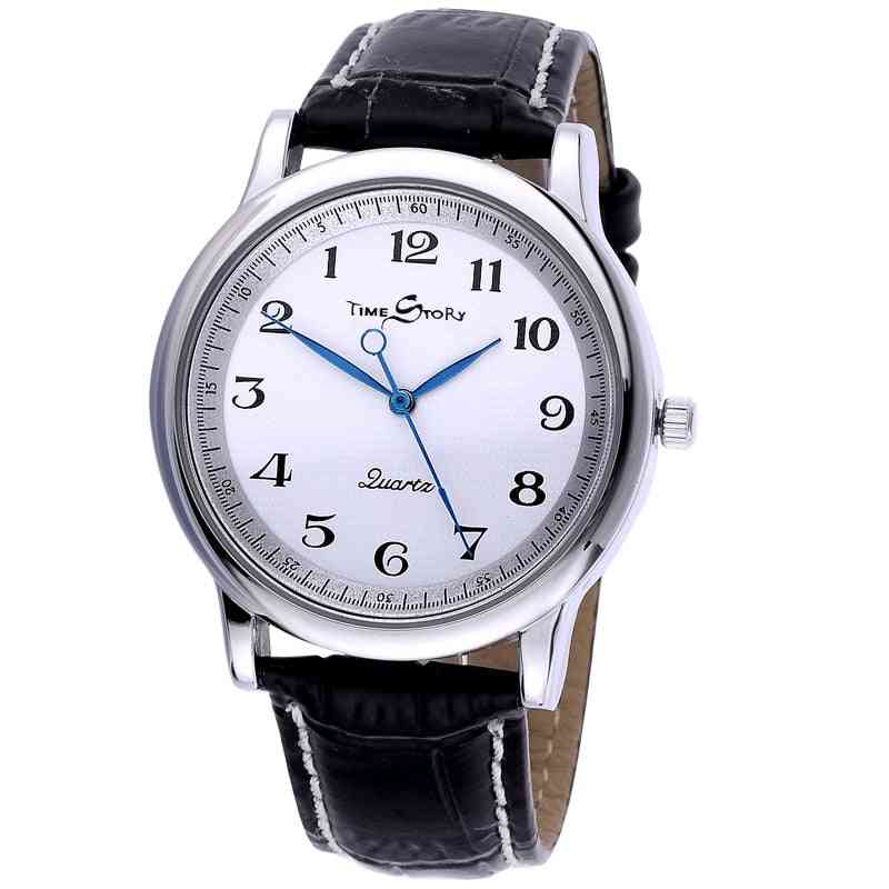 Men Quartz Watch, Waterproof Leather Watches