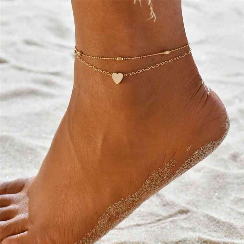 Bracelet de cheville mince et ajustable sur le pied de la jambe