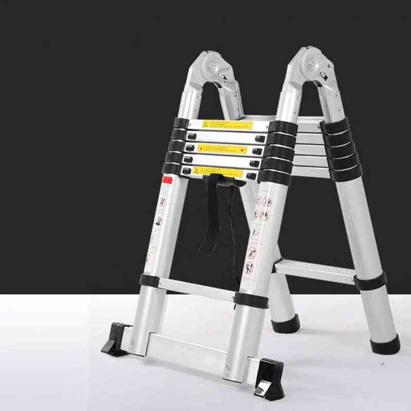 Přenosný teleskopický žebřík s deskou - víceúčelové zahušťovací skládací schody