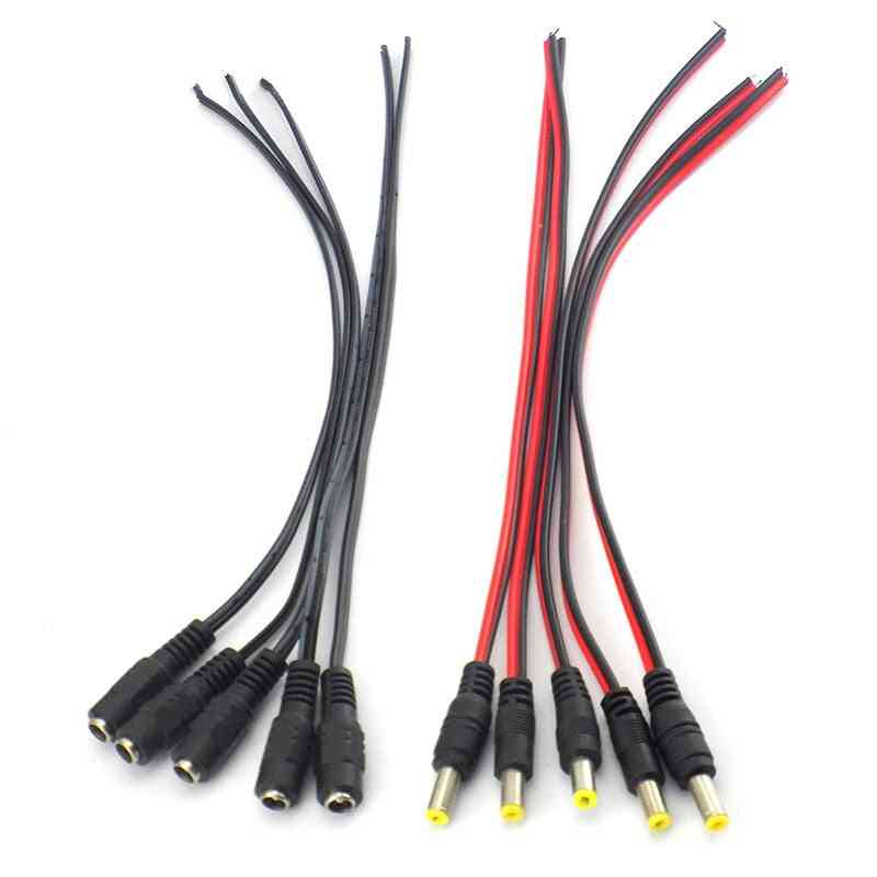 Male / Female Jack Cable, Adapter Plug Power Supply For Cctv Camera