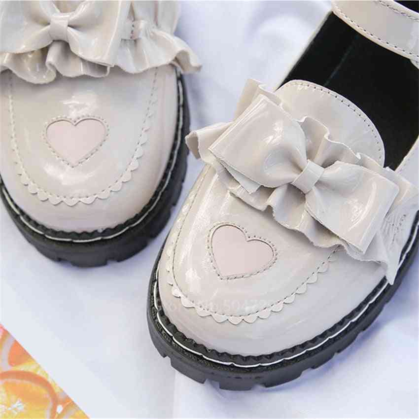 Girls Heart Sweat School Round Toe Shoes For Student
