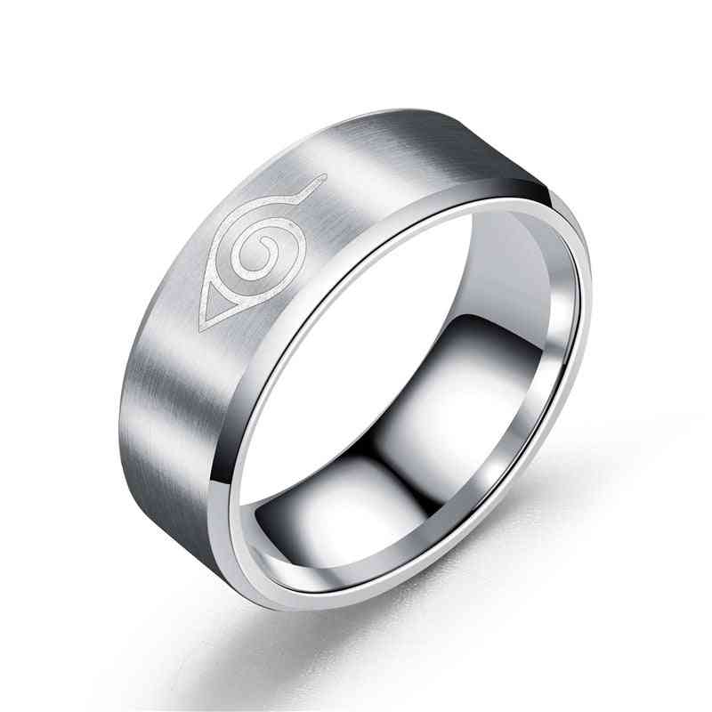 Anime naruto ring, hokage mały pierścień ze stali nierdzewnej dla mężczyzn / kobiet akcesoria jubilerskie