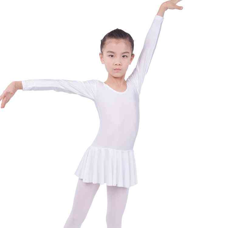 Spandex dugih rukava gimnastika triko kupaći kostim balet plesna haljina rešetke