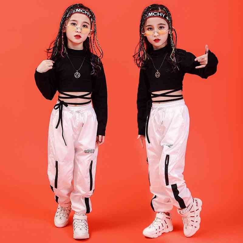 Children Hip-hop Clothing Sweatshirt, Casual Pants For Girl Ballroom Dancing Clothes