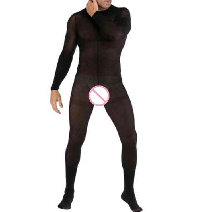 Lichaamsslang naadloze nachtkleding voor heren lingerie crotchless bodysuit
