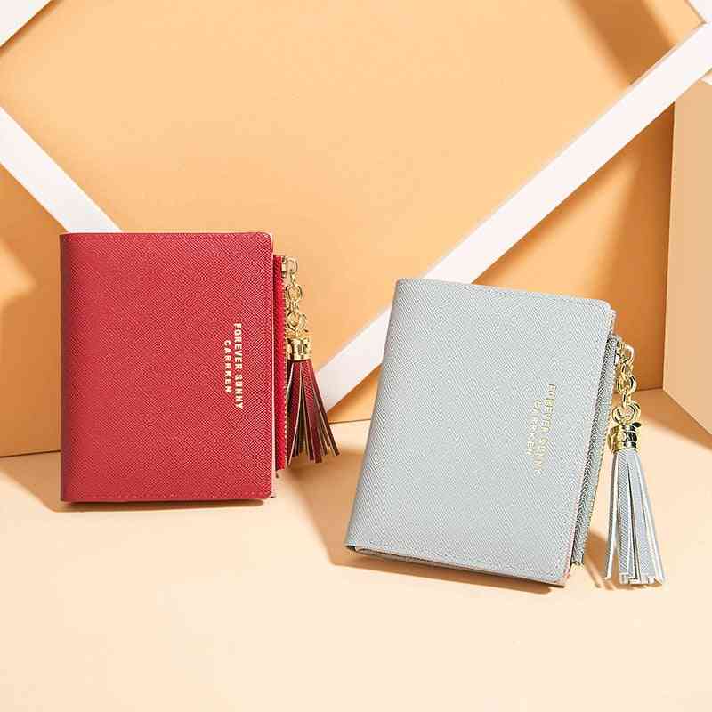 ženske denarnice majhne ljubke kratke usnjene torbice z zadrgo portefeuille clutch