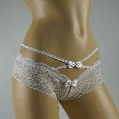 Woman Panties Erotic Crotchless G-string Lace Transparent Open Crotch Underwear