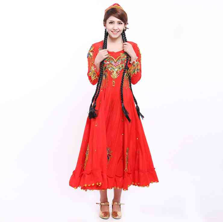 ženske plesne kostume, performans narodnih ujgurskih plesnih oblačil