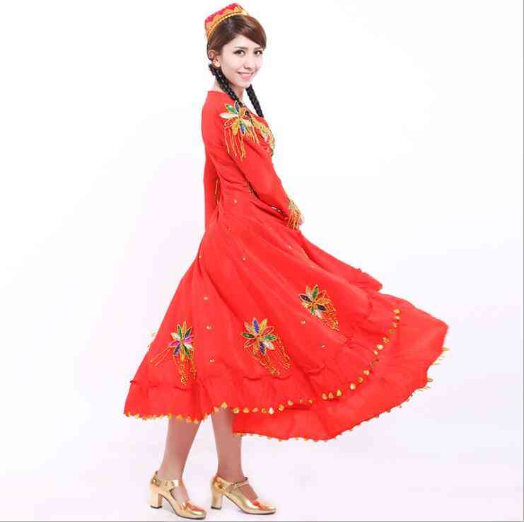 ženske plesne kostume, performans narodnih ujgurskih plesnih oblačil