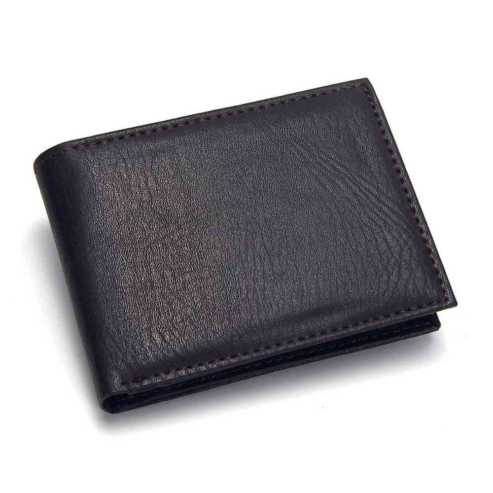 Men Luxury Pu Leather Slim Bifold Short Purses Credit Card Holder