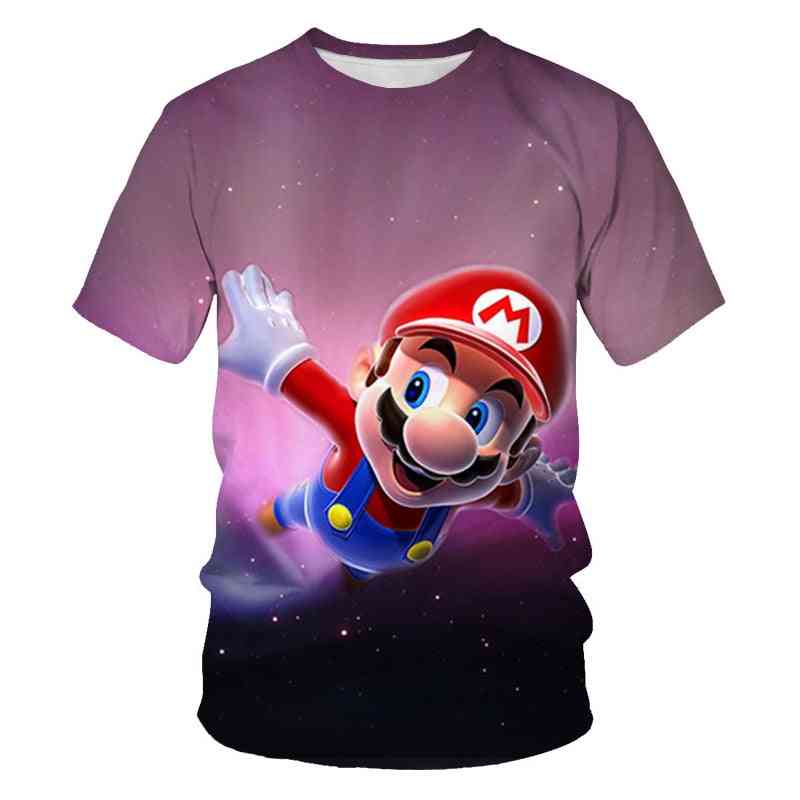 3d Printed Super Mario T-shirt, Short Sleeve Summer Boy/girl Shirts