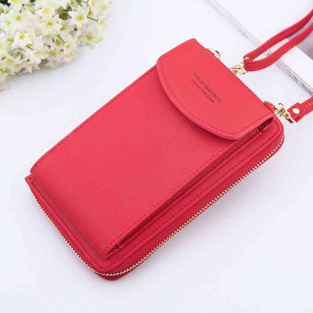 Kvinnor mobiltelefon väska spänne axel nyckelring plånbok