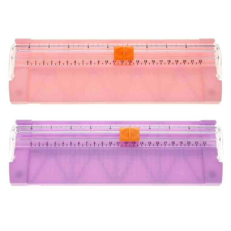 Portable Mini Precision Paper Photo Trimmers, Cutters With Pull-out Ruler