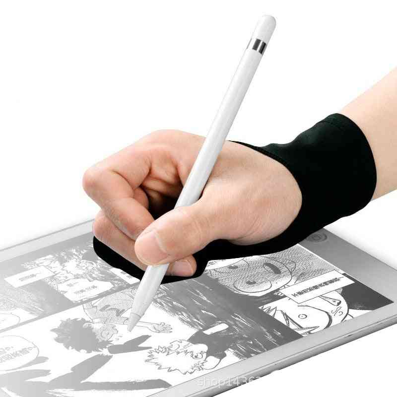 Anti-fouling Two Finger Glove For Artist Drawing Pen Graphic Tablet Pad
