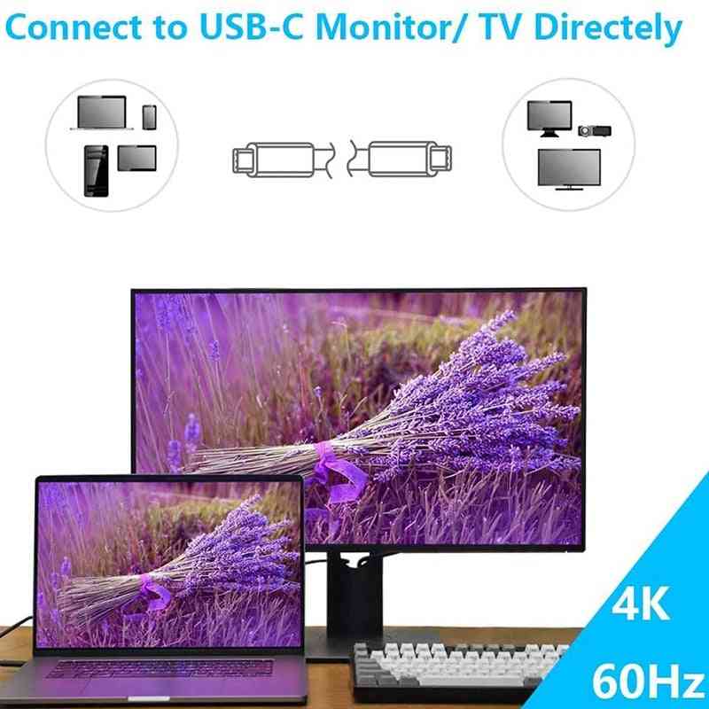 Usb c videokabel 4k uhd support datasynkronisering høyhastighets ladning kompatibel for ipad pro