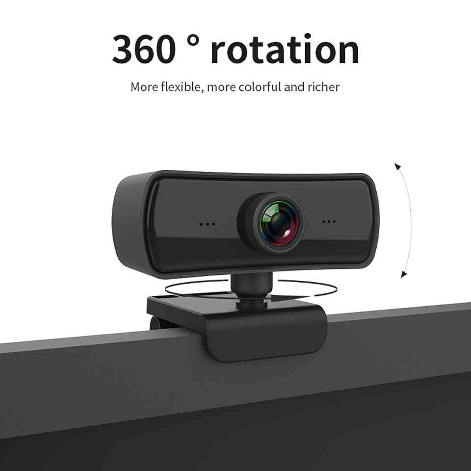 Webcam Hd Computer, Pc With Microphone Rotatable Cameras For Live Broadcast Video Calling Conference Work