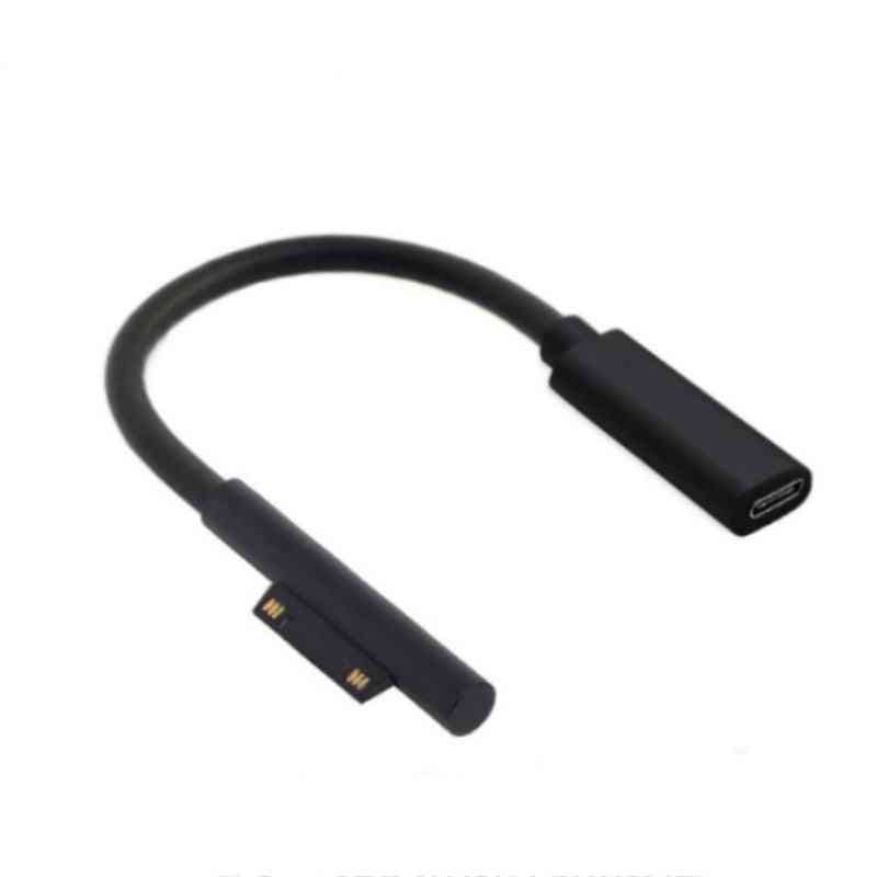 Usb Type-c Power Supply For Microsoft Surface Pro 4 5 6 Go 0.2m 15v Pd Charging Adapter Cable