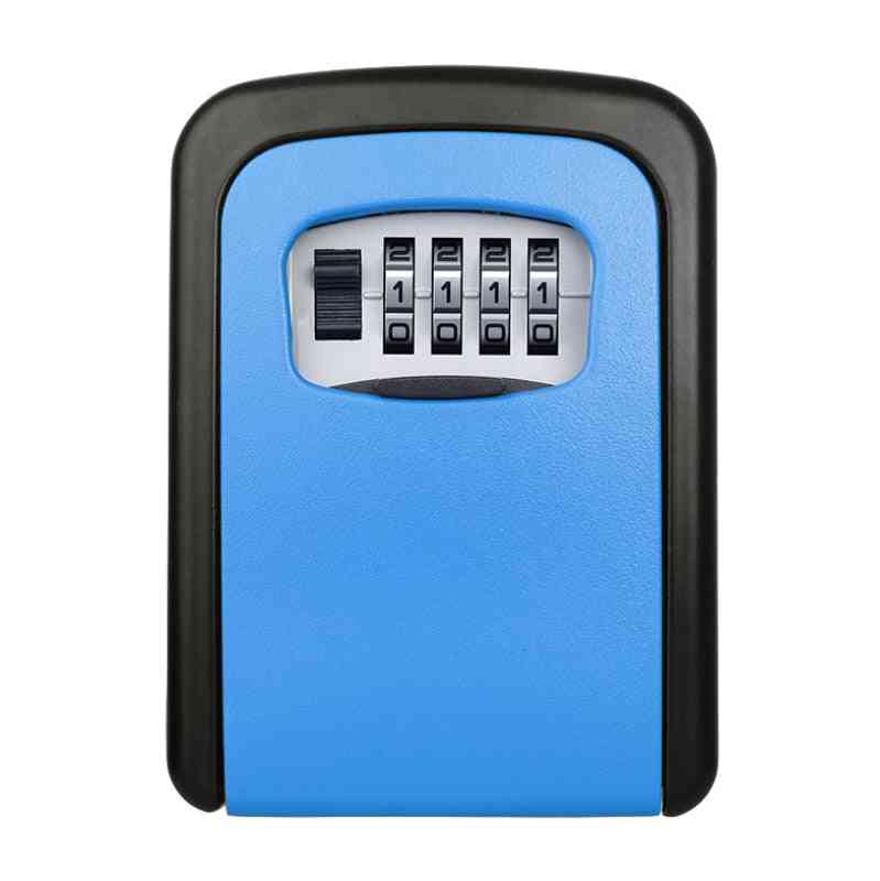Wall Mounted Outdoor Key Storage Lock Box, Push-button Combination Password Key Safe