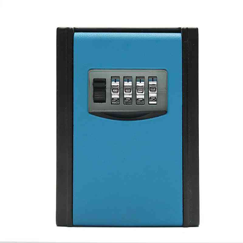 Wall Mounted Outdoor Key Storage Lock Box, Push-button Combination Password Key Safe