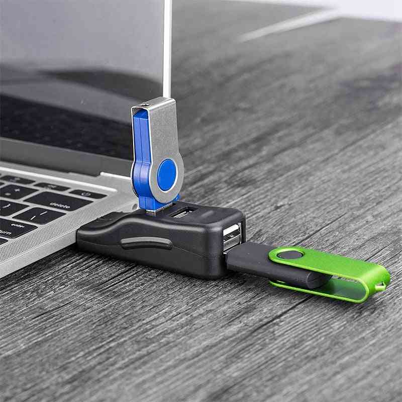 Splitter mini hub dati USB 2.0 a 4 porte piccolo portatile per pc e laptop