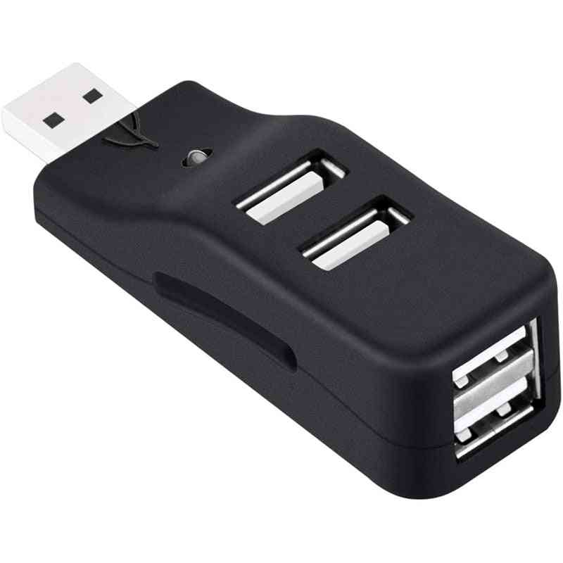 Splitter mini hub dati USB 2.0 a 4 porte piccolo portatile per pc e laptop