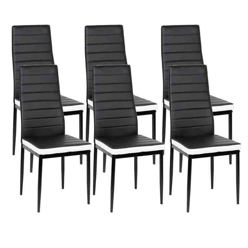 Dining Chair, Nordic Style Modern Half Leather Durable Lounge Chairs