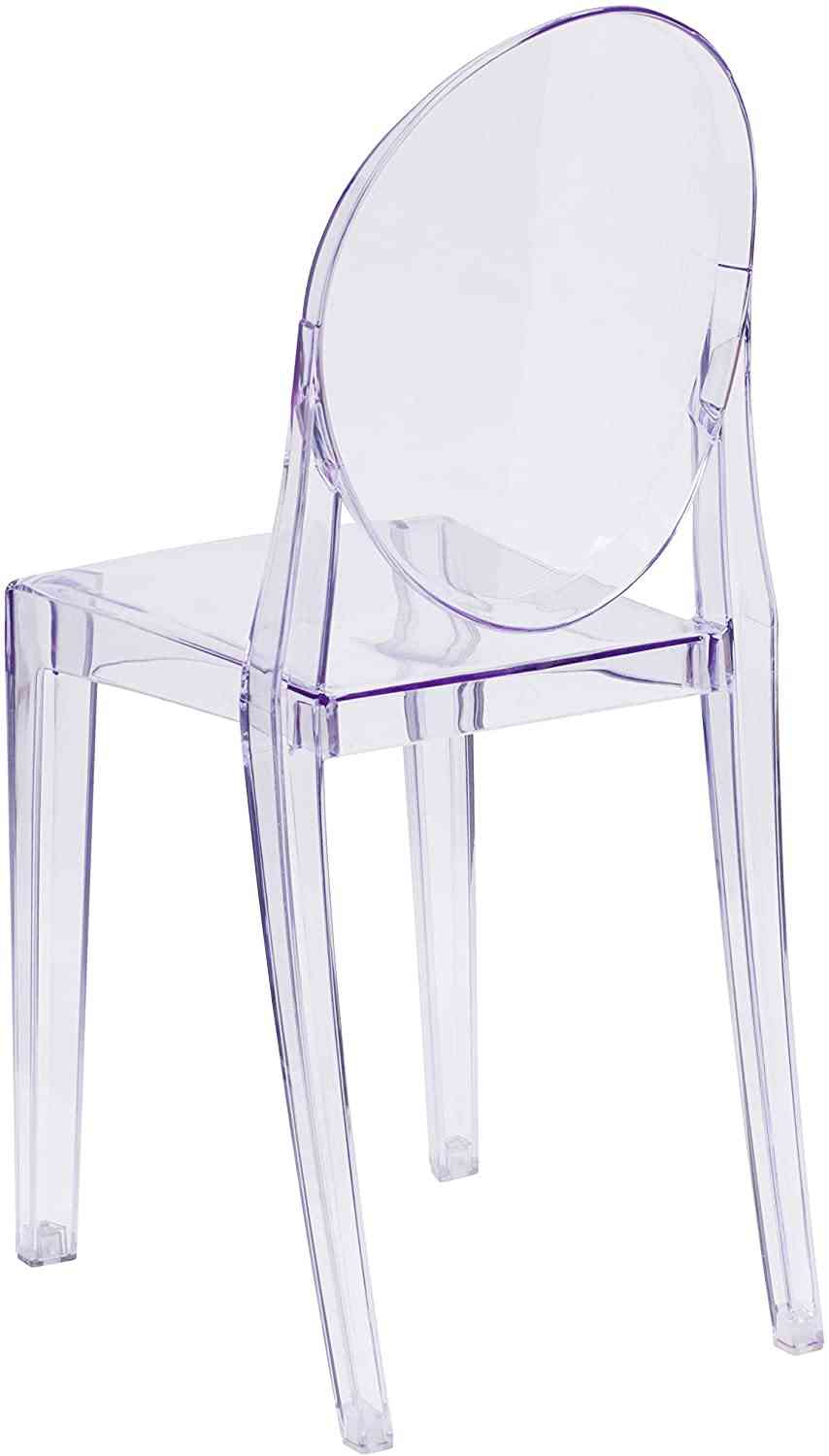 Modern Transparent Crystal Dining Chair With Oval Back