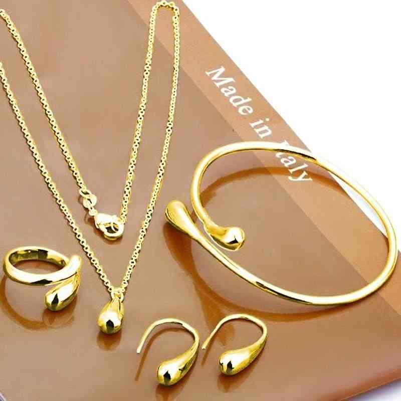 Neckalce jewelry set mano cadena pulsera ring hook oval earings for women