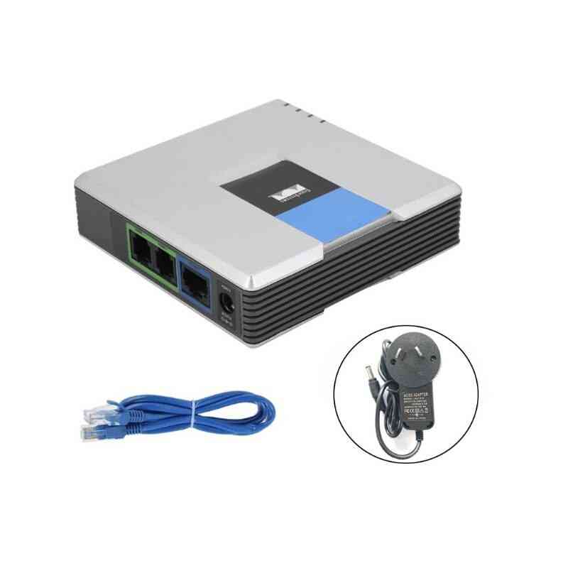 Passerelle Voip 2 ports Sip v2 Protocol Adaptateur vocal de téléphone Internet avec câble réseau
