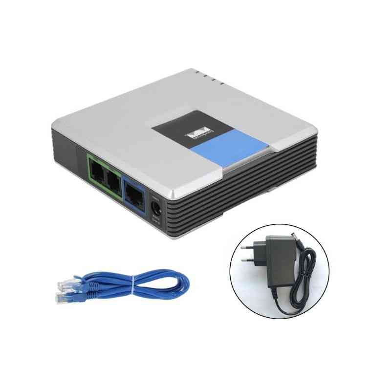 Voip Gateway 2 Ports Sip V2 Protocol Internet Phone Voice Adapter With Network Cable