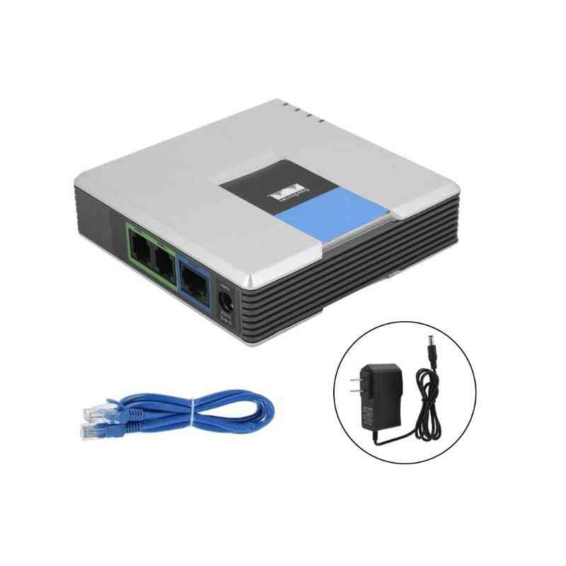 Voip Gateway 2 Ports Sip V2 Protocol Internet Phone Voice Adapter With Network Cable
